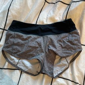 gray lululemon speed up shorts size 2
